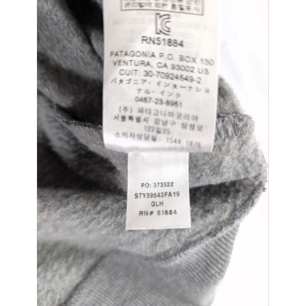 Patagonia Men's Medium Gray Crewneck Sweatshirt Logo Pullover STY39543 FA19 - Picture 13 of 14